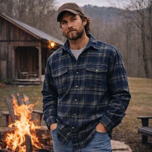 C.E.‎ Schmidt Workwear Wool blend flannel Blue Men's Size Large Heavyweight